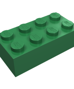 3001 - Brick 2 x 4 - Green, New