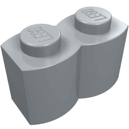 30136 - Brick, Modified 1 x 2 with Log Profile