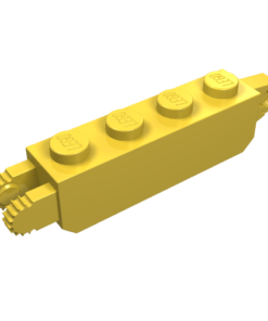 30387 - Hinge Brick 1 x 4 Locking with 1 Finger Vertical End and 2 Fingers Vertical End, 9 Teeth
