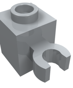 60475b - Brick, Modified 1 x 1 with Open O Clip (Vertical Grip) - Hollow Stud