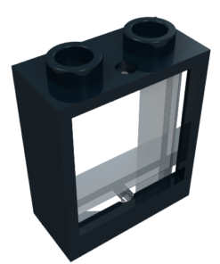 60592c01 - Window 1 x 2 x 2 Flat Front with Trans-Clear Glass (60592 / 60601)