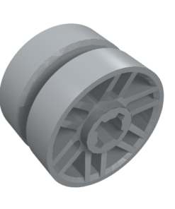 11208 - Wheel 14mm D. x 9.9mm with Center Groove, Fake Bolts and 6 Double Spokes