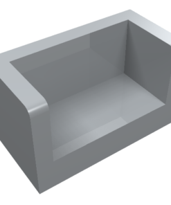 23969 - Panel 1 x 2 x 1 with Rounded Corners and 2 Sides
