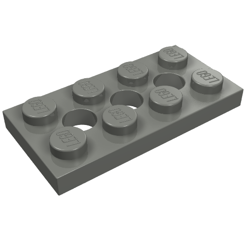 3709 - Technic, Plate 2 x 4 with 3 Holes